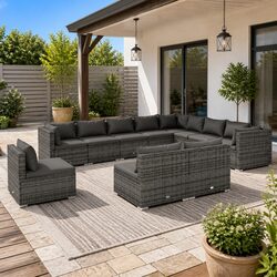 Compact and Stylish 10 Piece Outdoor Lounge Set