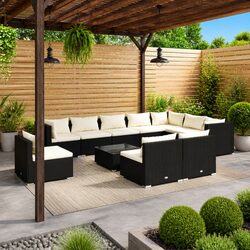 11 Piece Black Lounge Set: Comfortable and Reliable