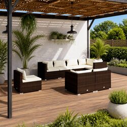 Compact and Stylish 8-Piece Outdoor Lounge Set
