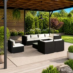 Sturdy 9 Piece Outdoor Lounge Set with Flexible Arrangement