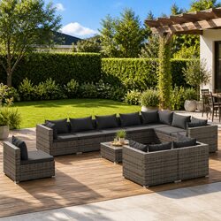 Compact and Stylish 11-Piece Outdoor Lounge Set