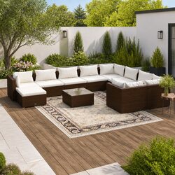 Compact and Stylish 11 Piece Outdoor Lounge Set