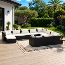 Compact 11 Piece Outdoor Lounge Set for Your Patio