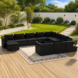 Compact and Stylish 11-Piece Outdoor Lounge Set