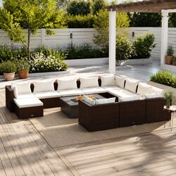 Compact 11-Piece Garden Lounge Set for Outdoor Enjoyment