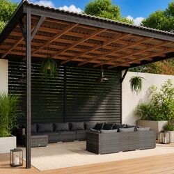 Compact 12 Piece Grey Rattan Outdoor Lounge Set