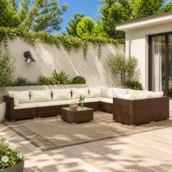 Compact and Stylish 10-Piece Outdoor Lounge Set
