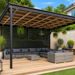 Garden Lounge Set 11 Piece Poly Rattan Outdoor Patio Furniture Grey with