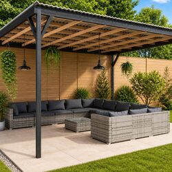 Efficient 12-Piece Garden Lounge Set in Grey