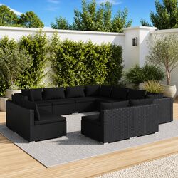 Compact and Modern 11-Piece Garden Lounge Set