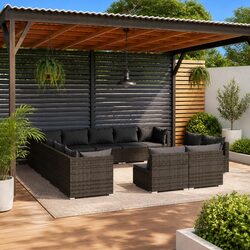 Concise 13 Piece Grey Garden Lounge Set