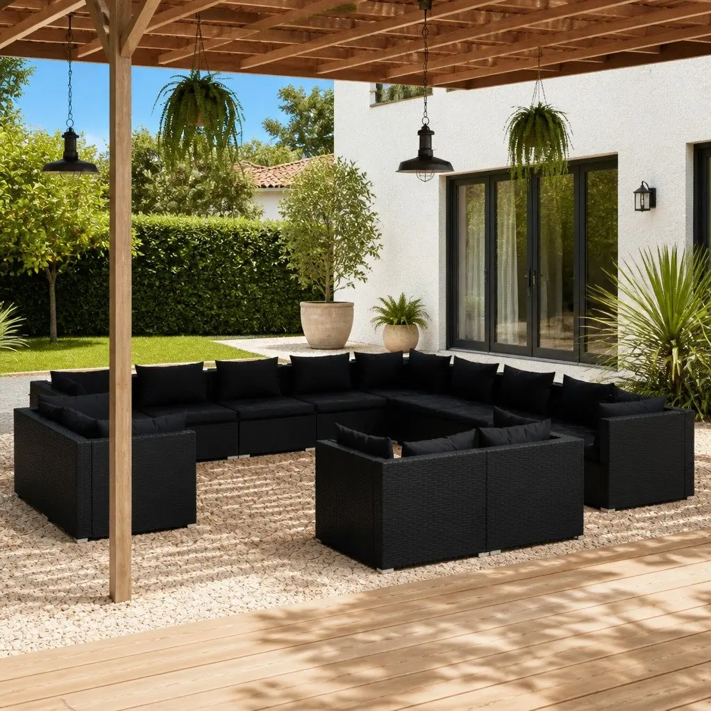 13 Piece Garden Lounge Set Outdoor Furniture PE Rattan Patio Seating with