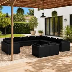 13 Piece Garden Lounge Set Outdoor Furniture PE Rattan Patio Seating with