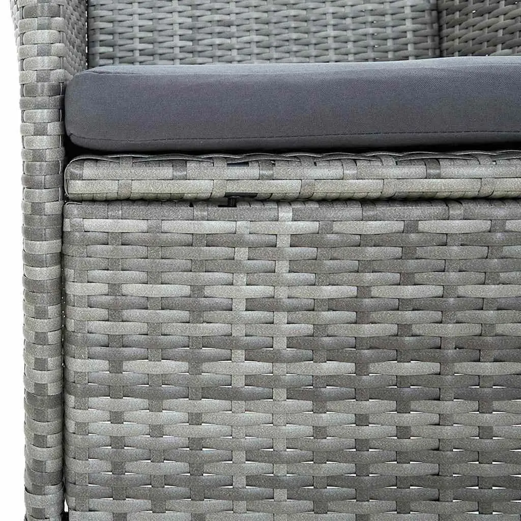 Garden Dining Set 9 Piece Outdoor Furniture Table Chairs with Cushions Grey