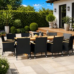 Compact and Stylish 11 Piece Outdoor Dining Set