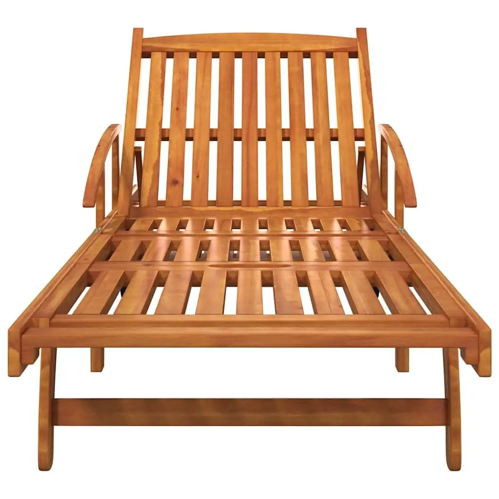 Sun Loungers 2 pcs Solid Wood Acacia Brown Adjustable Outdoor Garden Patio Deck
