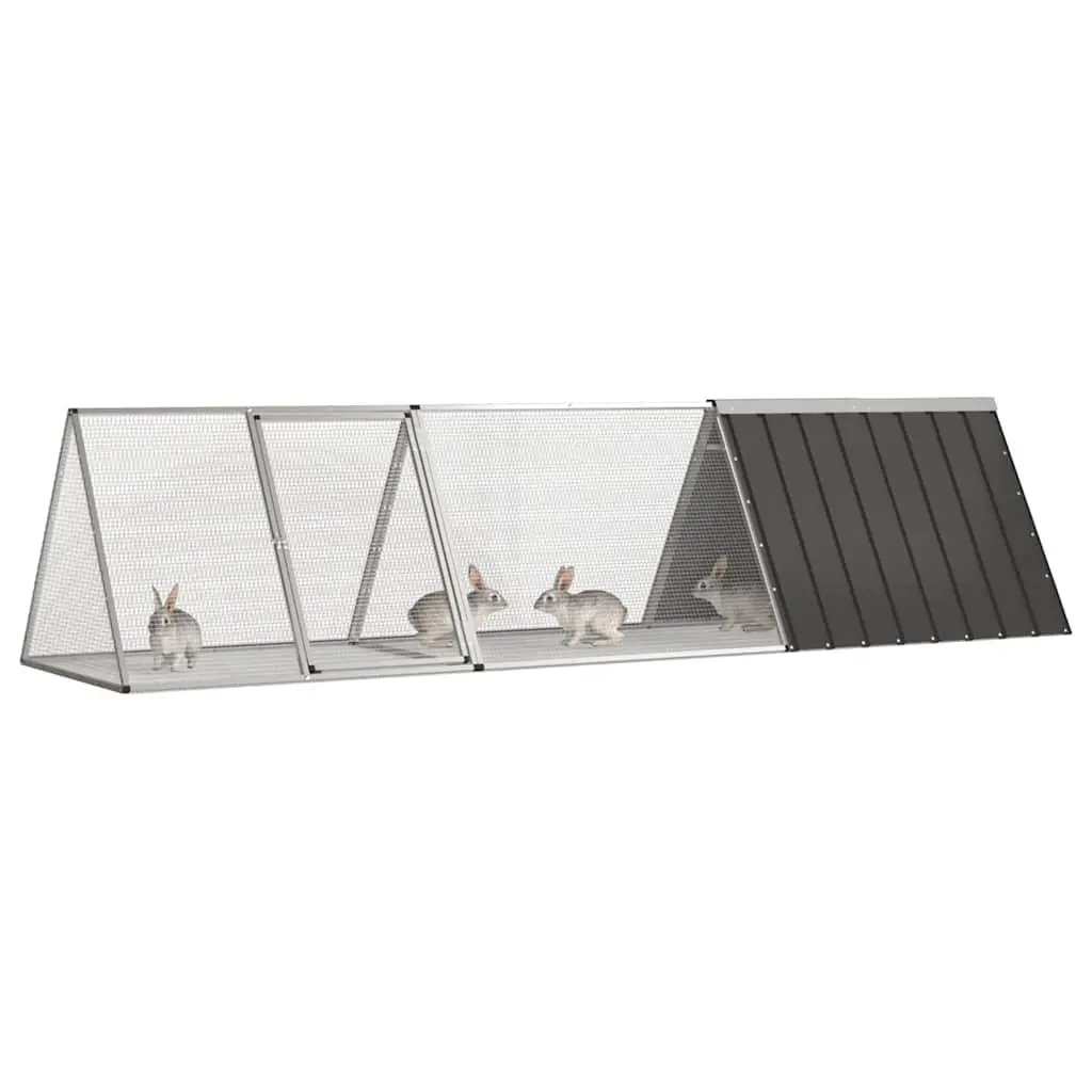 Rabbit Cage Anthracite Galvanised Steel Outdoor Small Animal Enclosure with Extension Cage