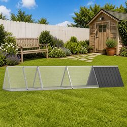 Rabbit Cage Anthracite Galvanised Steel Hutch Small Animal Outdoor Playpen