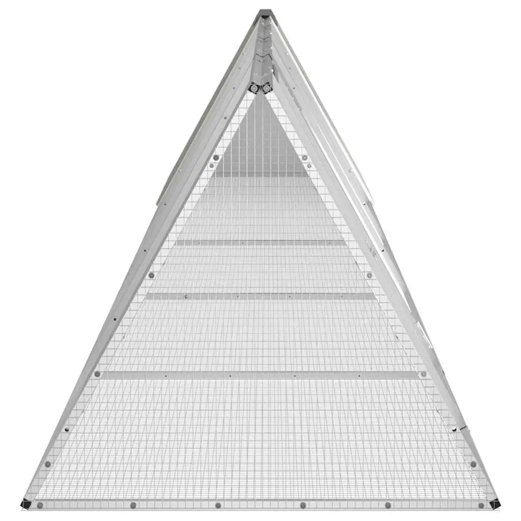 Rabbit Cage Grey Galvanised Steel Small Animal Playpen Outdoor Indoor with Extension