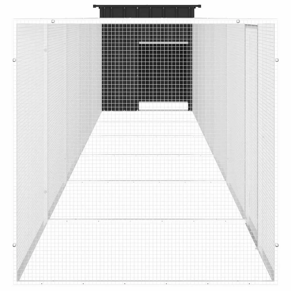 Chicken Cage Anthracite Galvanised Steel Small Animal Habitat Enclosure with Hinged Door and Lockable Latch