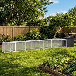 Concise Galvanised Steel Chicken Cage for Outdoor Use