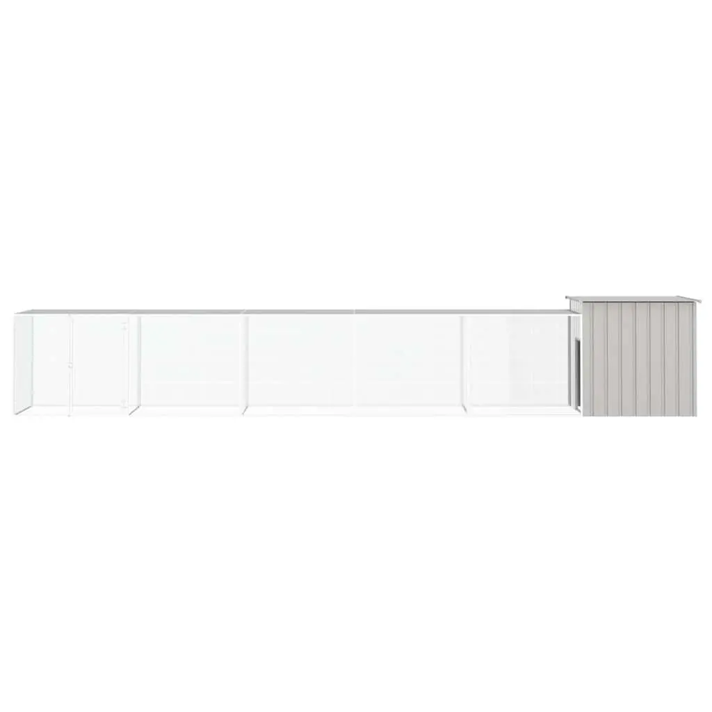 Chicken Cage Galvanised Steel Grey Outdoor Habitat Run with Extension 600x91x100cm