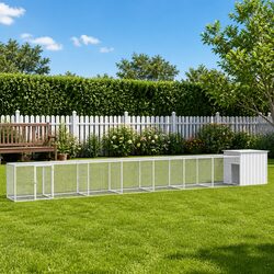 Compact Chicken Cage Grey 800x91x100cm with Extension
