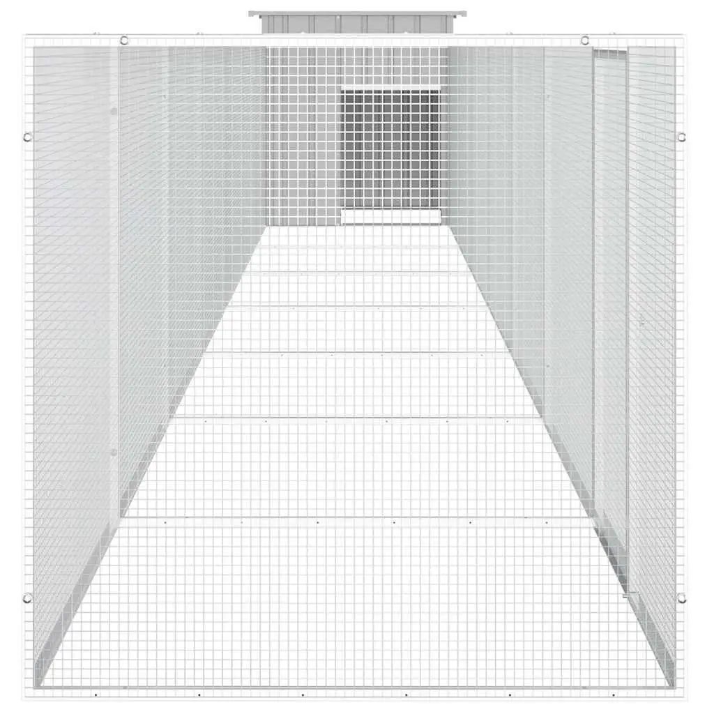 Galvanised Steel Chicken Cage Grey 800x91x100cm with Extension Safe Coop Run Pen for Small Animals