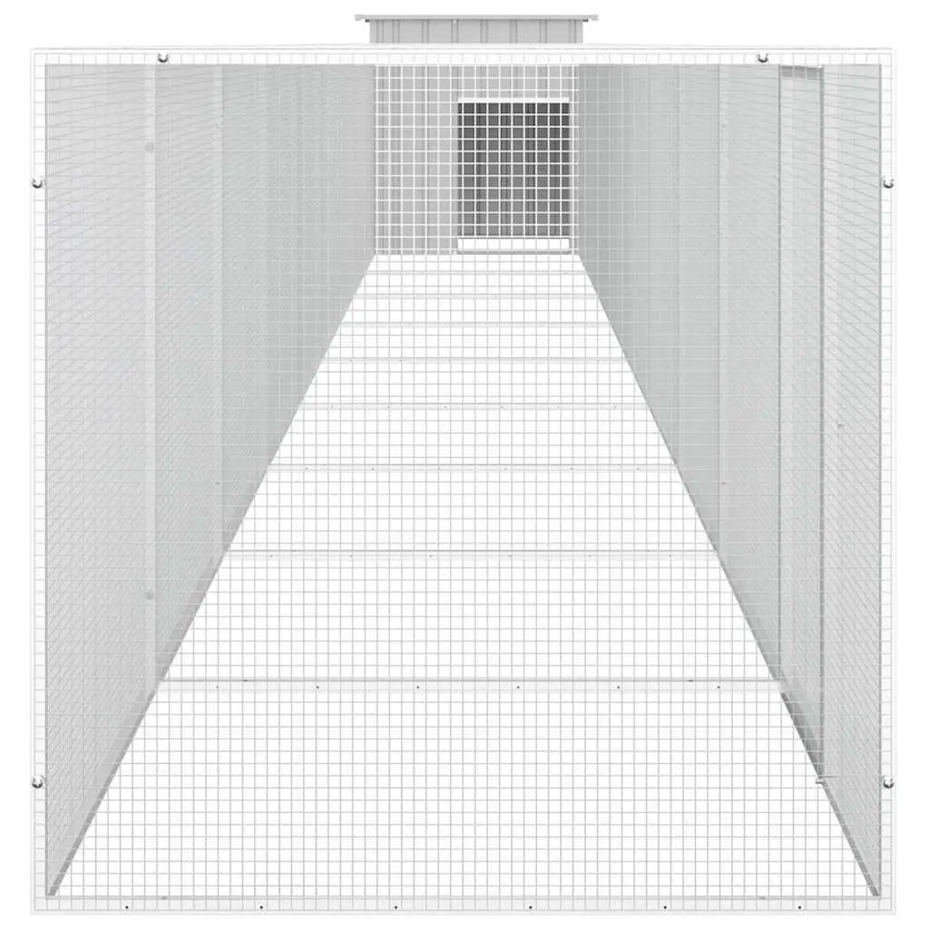 Chicken Cage Grey 1000x91x100 cm Galvanised Steel Coop Run Hen House Pet Pen