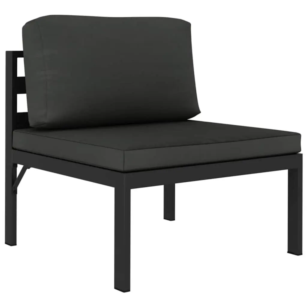 5 Piece Garden Lounge Set Anthracite Modular Outdoor Patio Furniture with Cushions