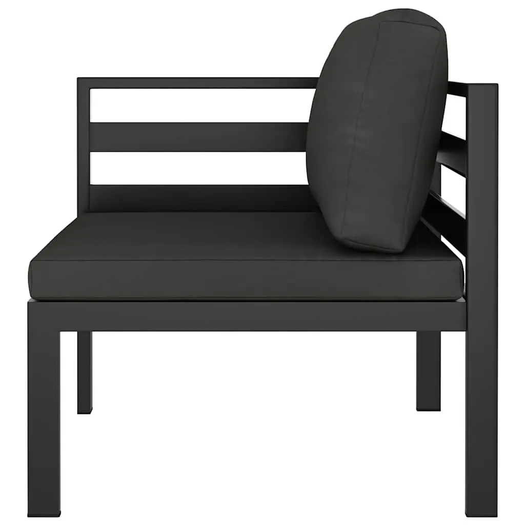 3 Piece Garden Lounge Set Modular Patio Furniture Aluminium Anthracite with