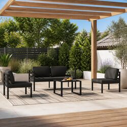 5 Piece Garden Lounge Set Modular Outdoor Patio Furniture with Cushions