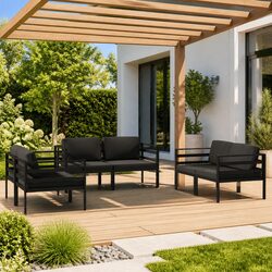 Compact 6-Piece Modular Lounge Set with Cushions
