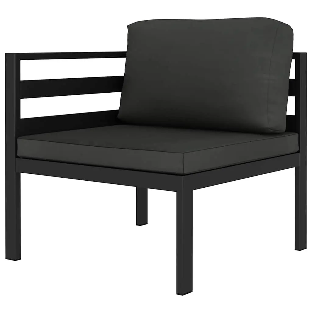 7 Piece Garden Lounge Set Anthracite Modular Outdoor Patio Furniture with Cushions