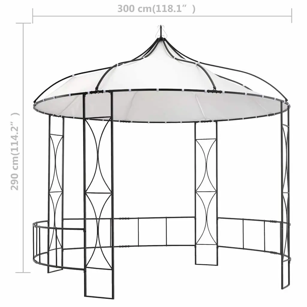 Gazebo White 300x290cm Round Outdoor Canopy Vented Roof