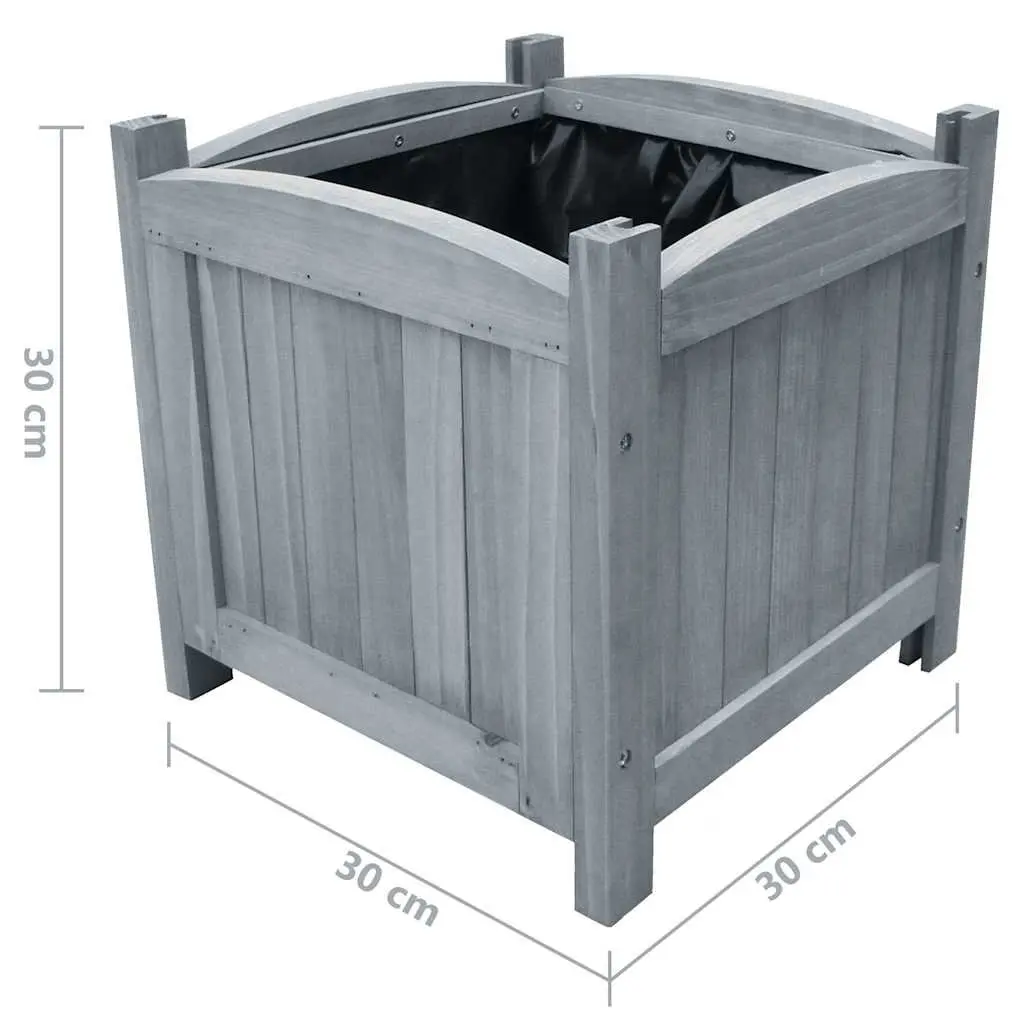 Raised Garden Beds Grey 30x30x30 cm Weather-resistant Solid Wood Planter Boxes