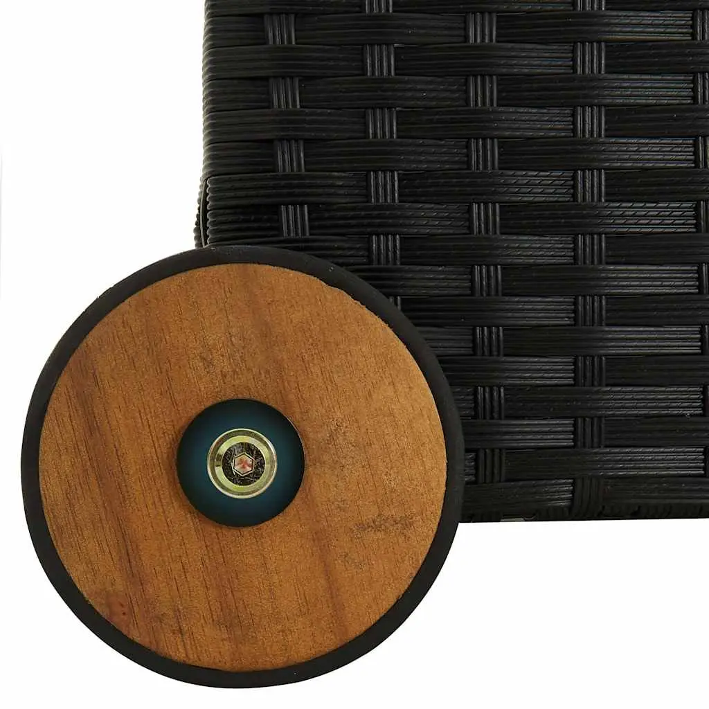 Garden Storage Box Black Poly Rattan Outdoor Patio Deck Cushion Organizer