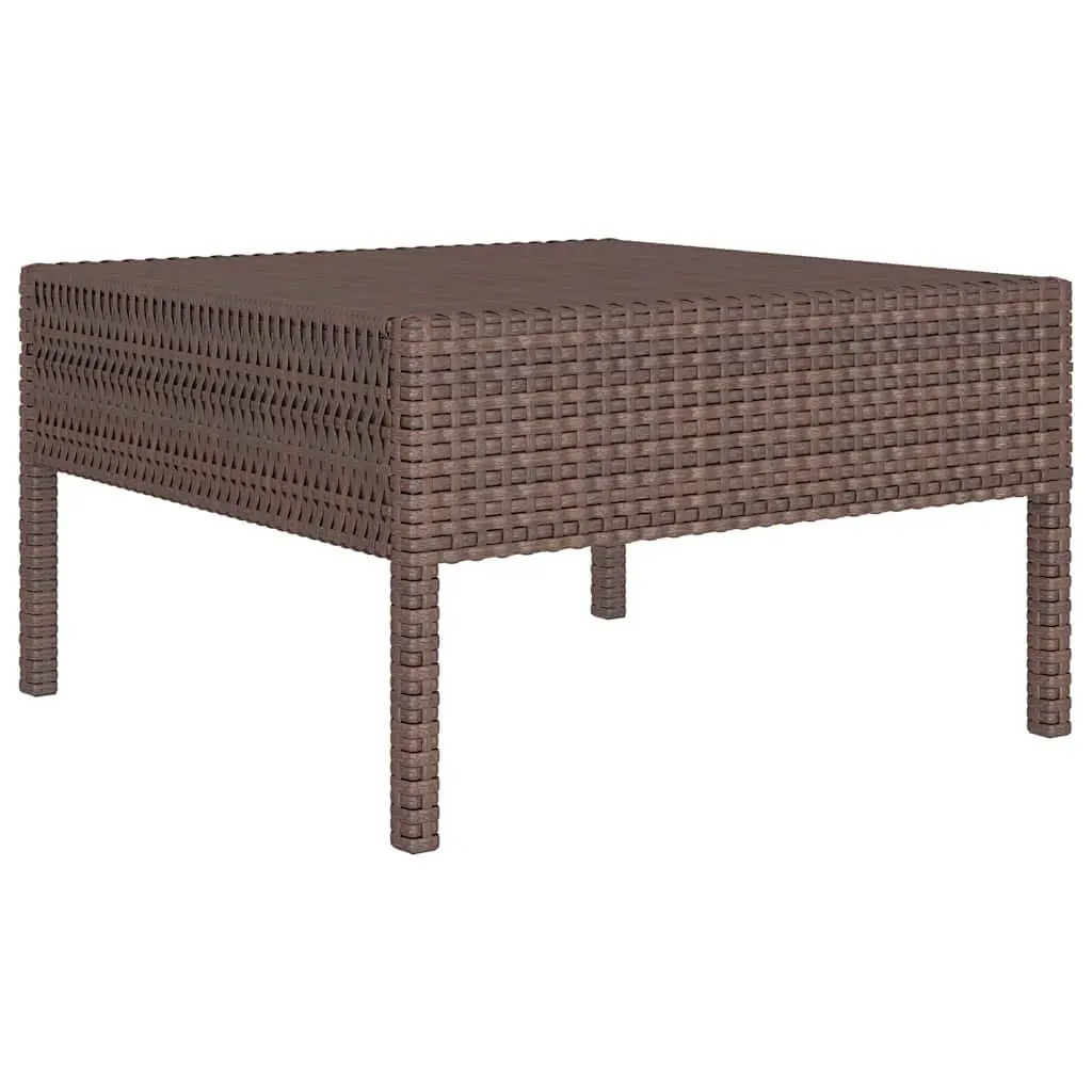 Garden Lounge Set Brown 3 Piece Outdoor Furniture Poly Rattan Sofa with Cushions