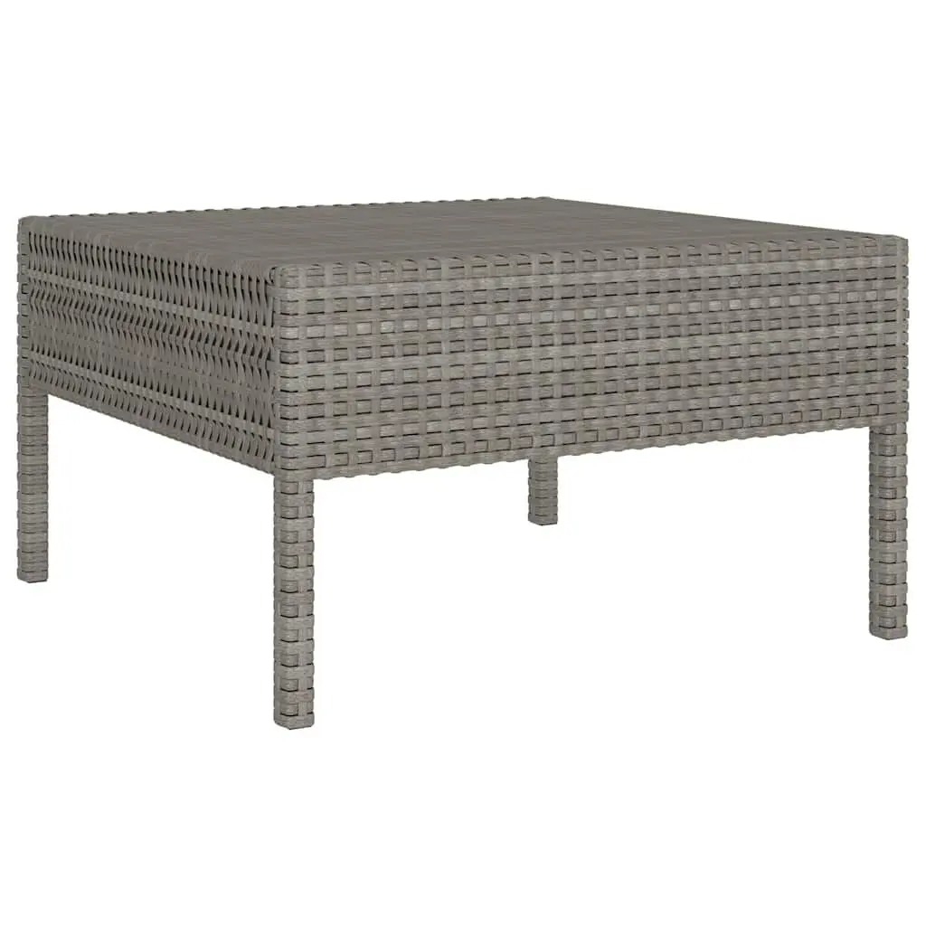 Garden Lounge Set Grey 3 Piece Outdoor Furniture Rattan Sofa with Cushions