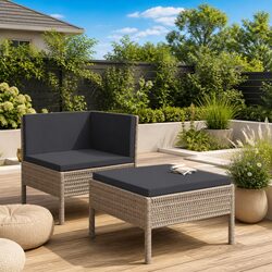 Concise 2 Piece Grey Lounge Set for Outdoor Relaxation