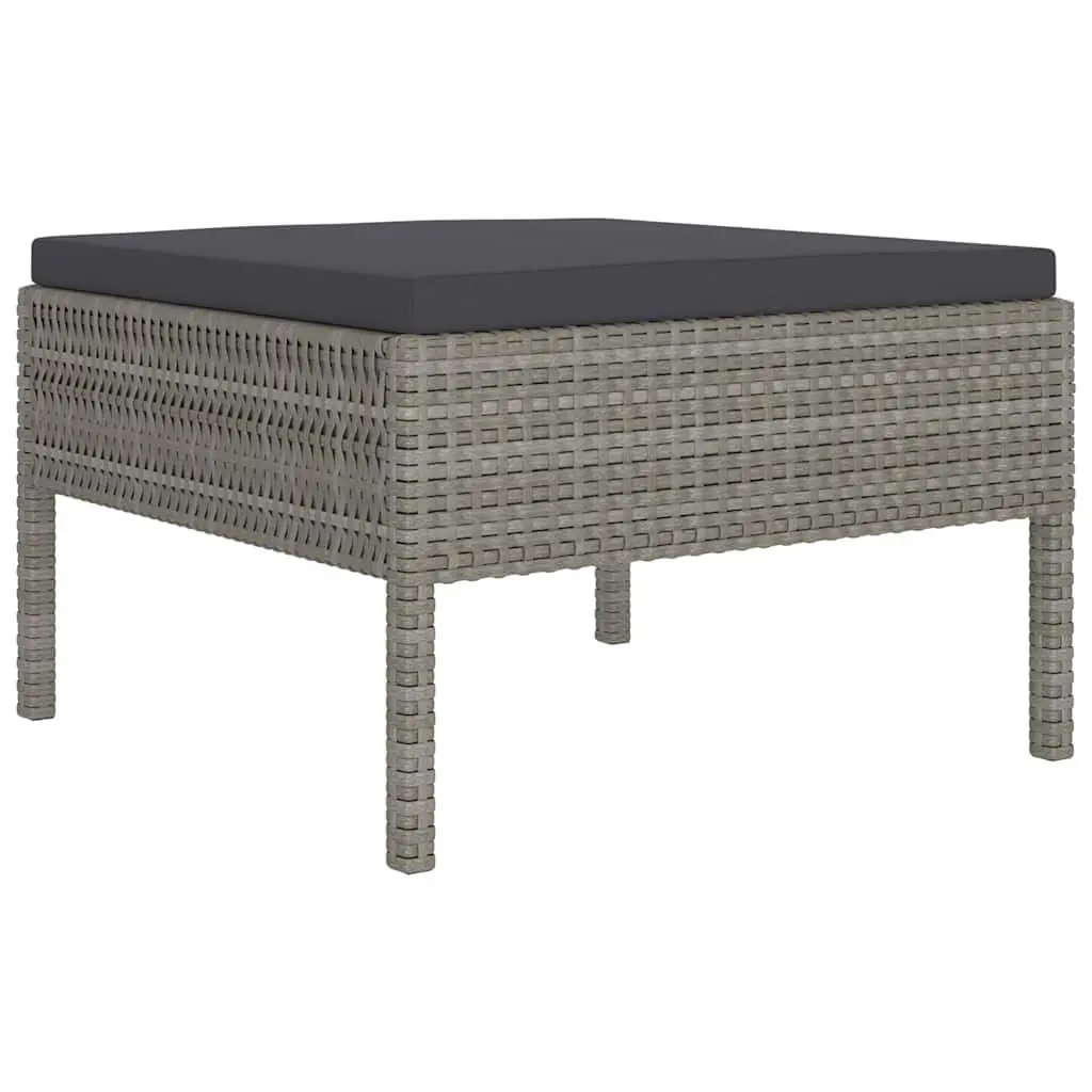 Garden Lounge Set 2 Piece Poly Rattan Outdoor Furniture Grey Cushions