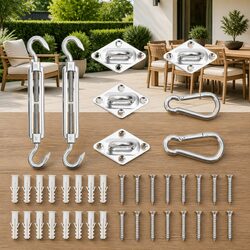 Compact Sunshade Sail Fittings with Carabiners