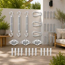 9 Piece Sunshade Sail Accessory Set, Easy to Use