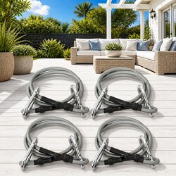 Compact 4-Piece Rope Set with Carabiners for Outdoors