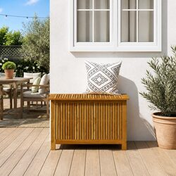 Garden Storage Box 90x50x58 cm Outdoor Bench Solid Acacia Wood Brown