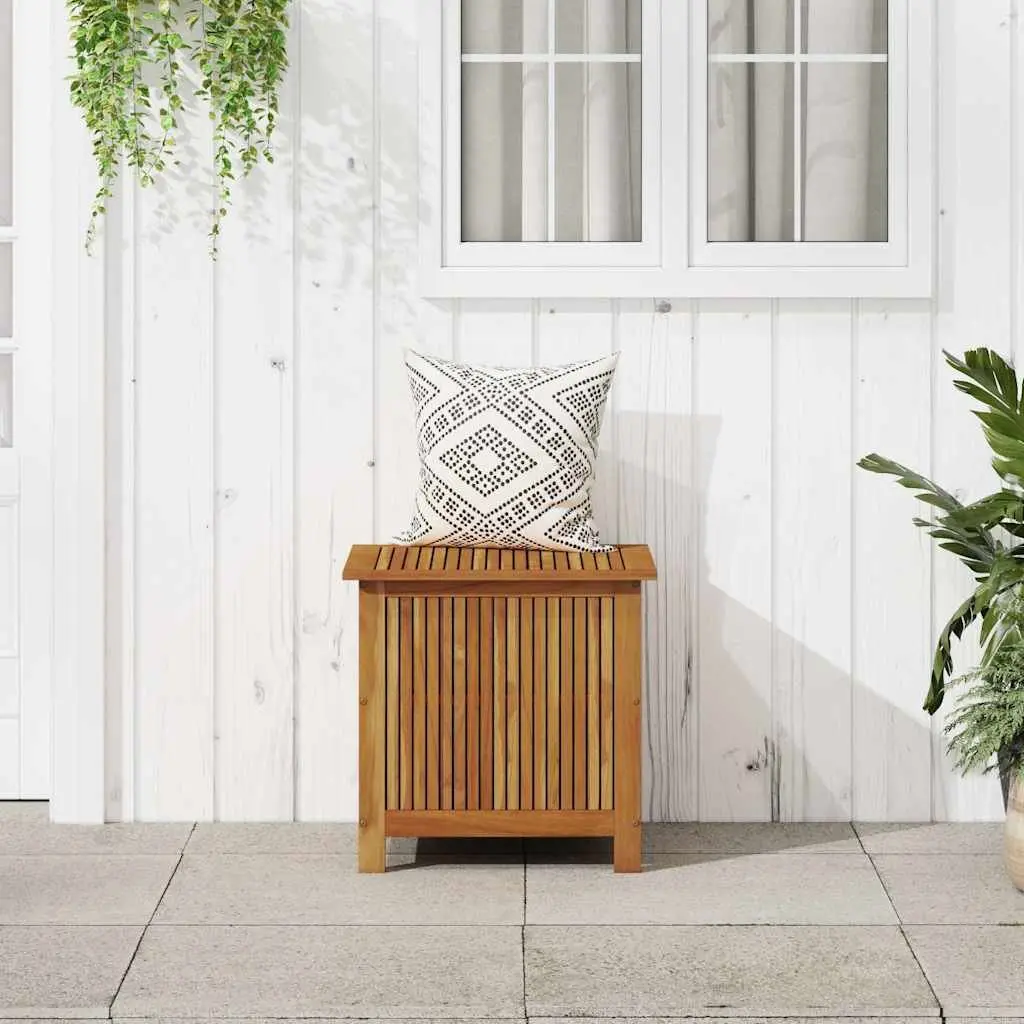Garden Storage Box Outdoor Bench Solid Wood 60x50x58 cm Brown Acacia Trunk