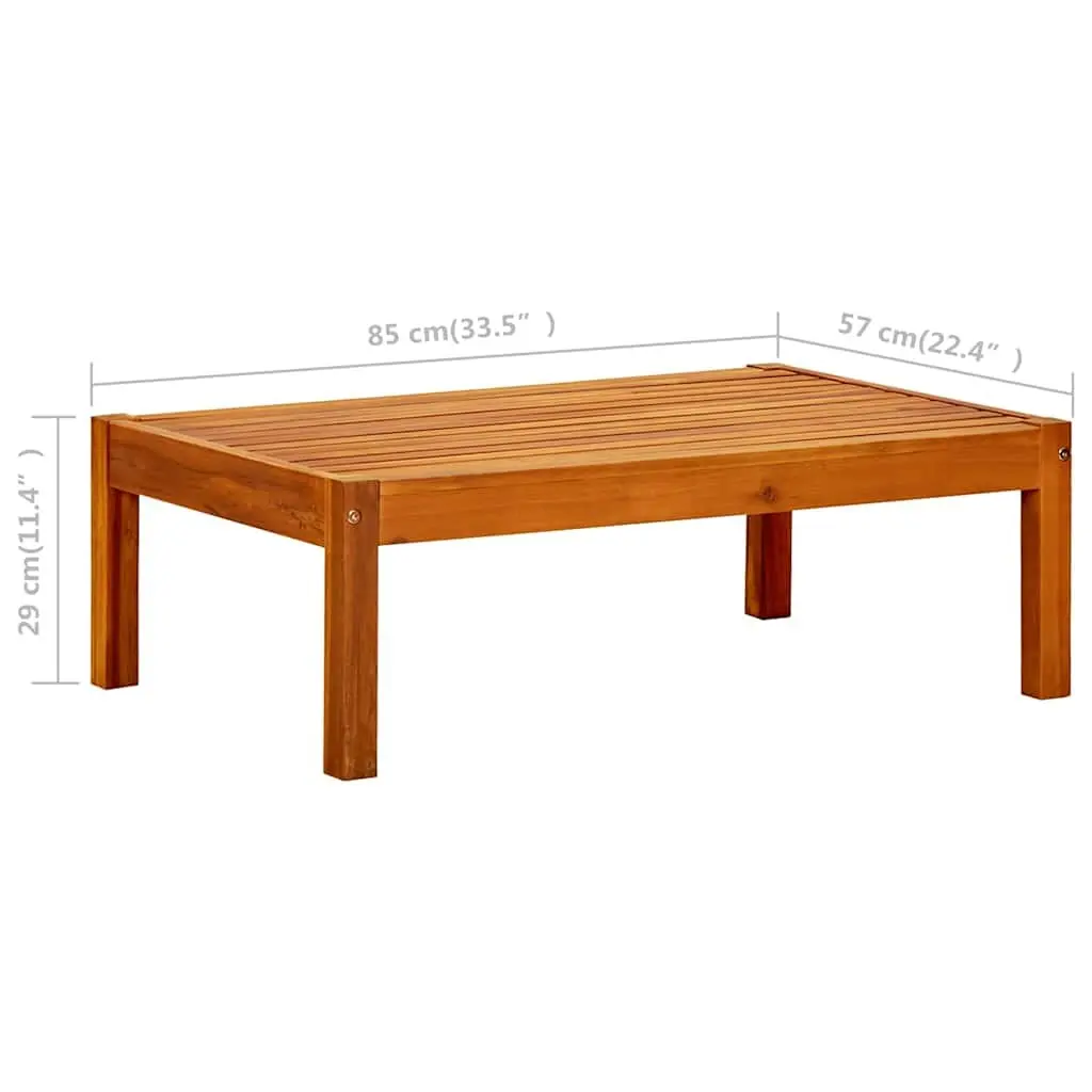 Garden Table Brown 85x57x29cm Solid Acacia Wood Sturdy Durable Construction