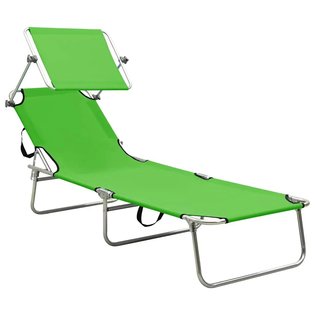 Sun Lounger with Adjustable Canopy and Backrest