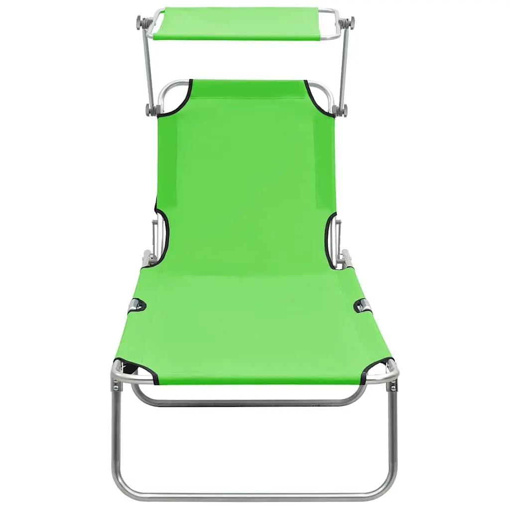 Sun Lounger with Adjustable Canopy and Backrest