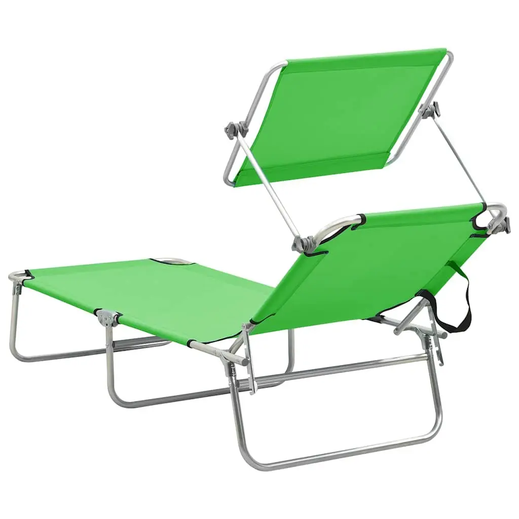 Sun Lounger with Adjustable Canopy and Backrest